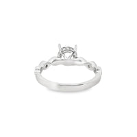 18kt White Gold Natural Round Diamond Semi-Mount Ring