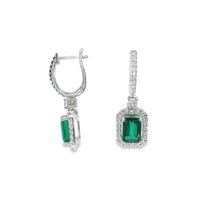 18kt White Gold Diamonds And Emeralds Earrings