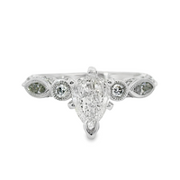 18kt White Gold Natural Pear Diamond Engagement Ring (0.9ct)