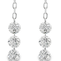 18kt White Gold Natural Round Diamond Drop Earrings (.55ct)