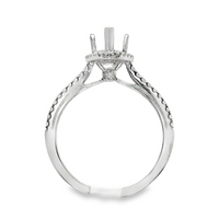 18kt White Gold Full-Cut Diamond Pear-Shaped Halo Semi-Mount Ring (.29ct)