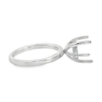 18kt White Gold Natural Round Diamond Semi-Mount Ring (.11ct)