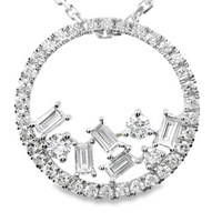 18kt White Gold Natural Diamond Circular Pendant (.50ct)