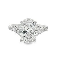 18kt White Gold Lab-Grown Oval and Natural Marquise and Full Cut Diamond Engagement Ring (3.01ct)