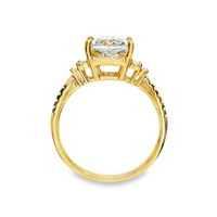18kt Yellow Gold Lab-Grown Radiant Diamond and Natural Diamonds Engagement Ring (3.34ct)