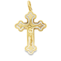 18kt Yellow Gold 50mm Italian Made Cross Pendant (10.11g)