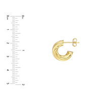 14kt Yellow Gold 6mm Small ID Twisted Open Hoop Earrings
