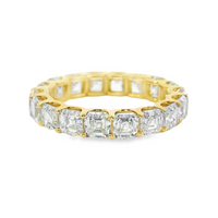 14kt Yellow Gold Lab-Grown Asscher Diamonds Eternity Ring (3.71ct)
