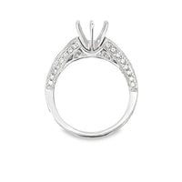 18kt White Gold Channel Natural Diamonds Semi-Mount Ring (1.12ct)