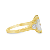 18kt Yellow Gold Lab-Grown Radiant & Pear Diamonds 3-Stone Engagement Ring (3.99ct)