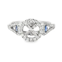 18kt White Gold Halo Natural Diamonds Semi-Mount Ring (1.09ct)