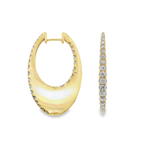 18kt Yellow Gold Natural Diamonds Medium Hoop Earrings (2.22ct)