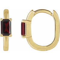 14kt Yellow Gold Natural Emerald-Cut Garnet Earrings (.80ct)