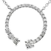 18kt White Gold Natural Diamond Circle Pendant (0.4ct)