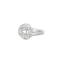 18kt White Gold Double Halo Natural Diamonds Semi-Mount Ring (0.83ct)