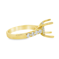 18kt Yellow Gold Natural Round Diamond Semi-Mount Ring (.71ct)