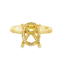 18kt Yellow Gold Natural Round Diamond Semi-Mount Ring (.11ct)
