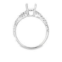 18kt White Gold Twist Natural Diamonds Semi-Mount Ring (0.6ct)