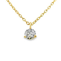14kt Yellow Gold Lab-Grown Round Diamond Solitaire Pendant (.54ct)