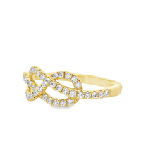 18kt Yellow Gold Natural Round Diamond Knot Ring (.36ct)
