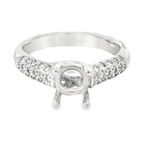18kt White Gold Pave Natural Diamonds Semi-Mount Ring (0.37ct)