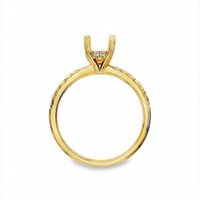 18kt Yellow Gold Full-Cut Diamond Hidden Halo Semi-Mount Ring (.23ct)