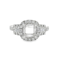 18kt White Gold Diamond Halo Semi-Mount Ring (.51ct)