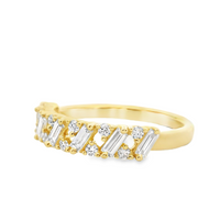 18kt Yellow Gold Natural Round and Baguette Diamond Ring (.59ct)