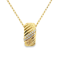 18kt Yellow Gold Natural Round Diamond Pendant (.07ct)