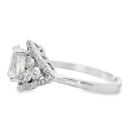 18kt White Gold Natural Oval Brilliant Diamond Halo Engagement Ring (1.78ct)