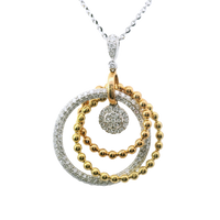 18kt Rose, White, and Yellow Gold Natural Diamond Free Form Pendant (0.52ct)