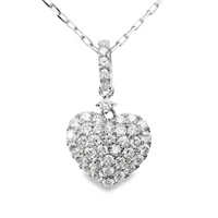 18kt White Gold Natural Diamond Heart Pendant (0.58ct)