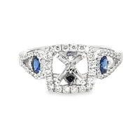 18kt White Gold Halo Natural Diamonds Semi-Mount Ring (1.03ct)