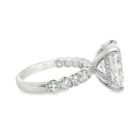 18kt White Gold Lab-Grown Round and Natural Round Diamond Engagement Ring (2.76ct)