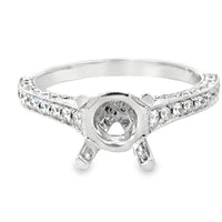 18kt White Gold Cathedral Natural Diamonds Semi-Mount Ring (0.52ct)