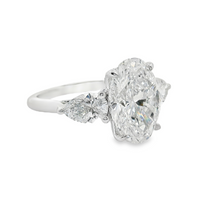 14kt White Gold Lab-Grown Oval and Pear Diamond Engagement Ring (5.00ct)