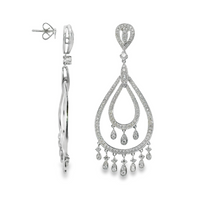18kt Yellow Gold Natural Diamonds Chandelier Dangle Earrings (2.15ct)