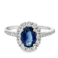 18kt White Gold Natural Sapphire and Diamond Ring (1.47ct)