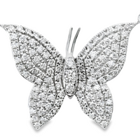 18kt White Gold Natural Diamond Butterfly Pendant (0.36ct)