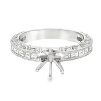 18K White Gold Diamond Semi-Mount Engagement Ring (.84ct)