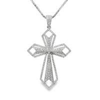 18kt White Gold Natural Diamond Cross Pendant (0.82ct)