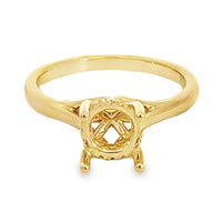 18K Yellow Gold Round Diamond Semi-Mount Ring (.06ct)