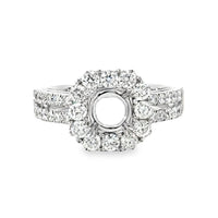 18kt White Gold Halo Natural Diamonds Semi-Mount Ring (1.03ct)