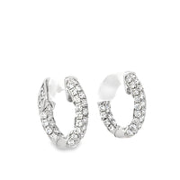 18kt White Gold Natural Diamonds Small Hoop Earrings (1.13ct)