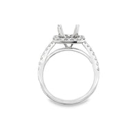 18kt White Gold Halo Natural Diamonds Semi-Mount Ring (0.55ct)