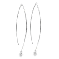 18kt White Gold Round Natural Diamond Ear Wire Drop Earrings (.39ct)