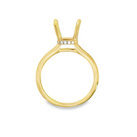 18kt Yellow Gold Natural Round Diamond Semi-Mount Ring (.11ct)