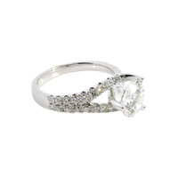 18kt White Gold Contemporary Natural Diamonds Semi-Mount Ring (0.71ct)
