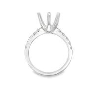 18kt White Gold Prong Set Natural Diamonds Semi-Mount Ring (0.34ct)