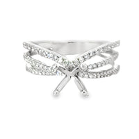 18kt White Gold Twist Natural Diamonds Semi-Mount Ring (0.35ct)